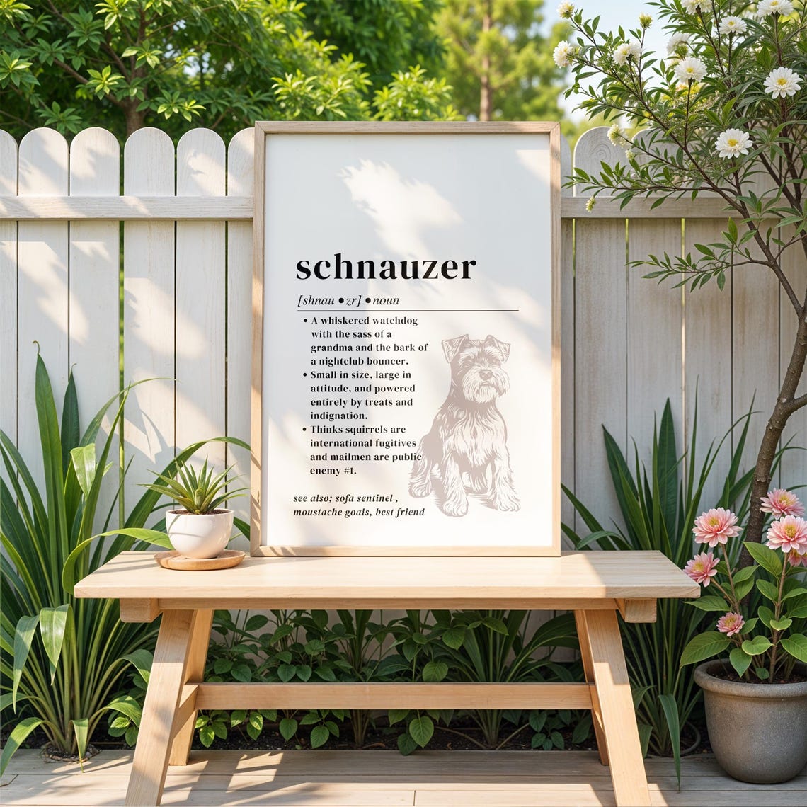 Schnauzer Dictionary Definition Funny Dog Breed Lover Poster