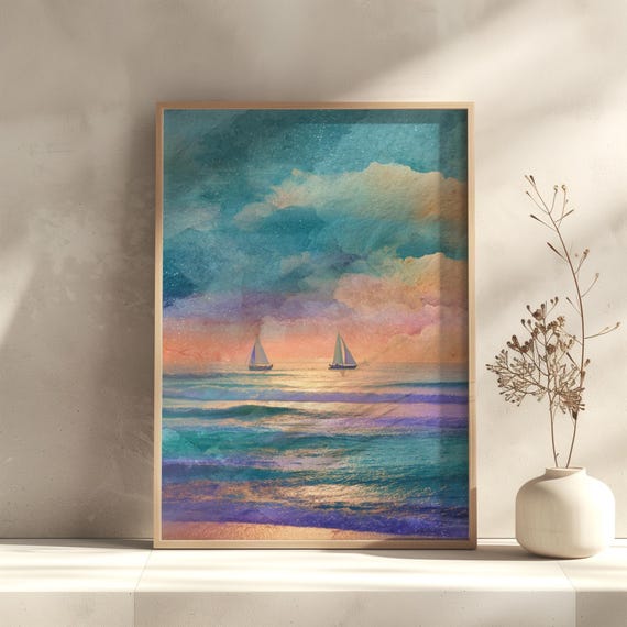 Moonlight Ocean Abstract Oil Painting On Canvas Thick Texture Coastal Wall Art Modern Sea Landscape Night Sky Artwork For Home Decor