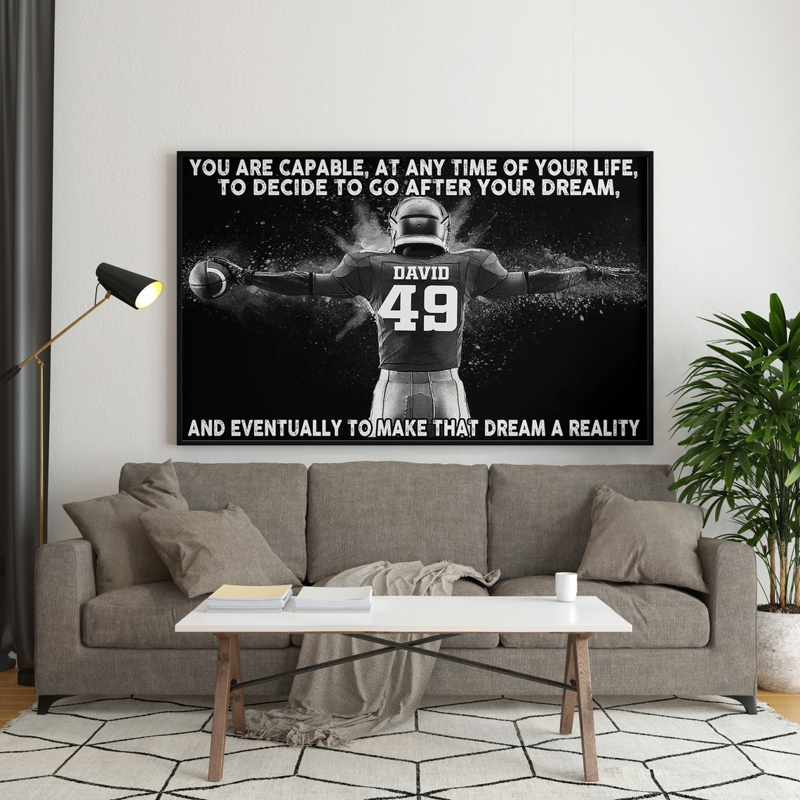 Personalized Football Player Number 49 Go After Your Dream Poster - Image 3