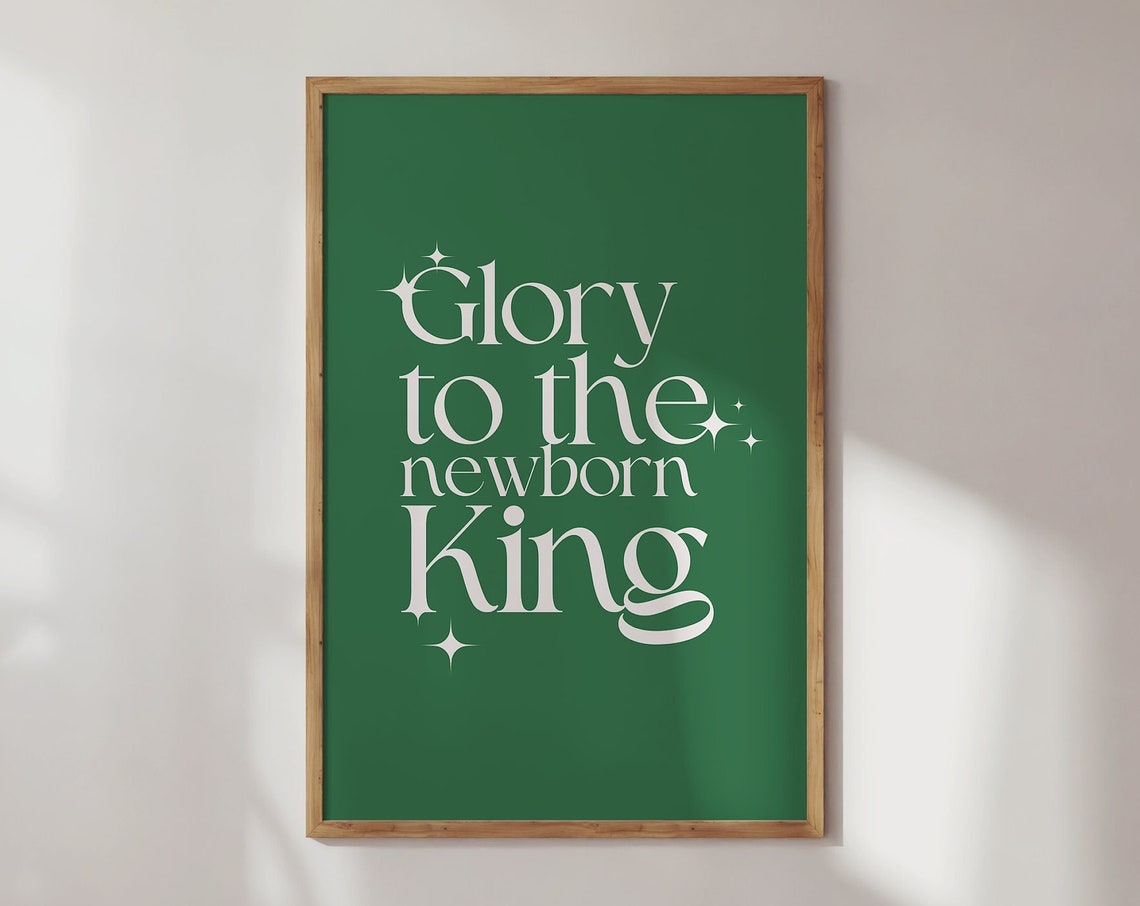 Glory To The Newborn King Sparkling Christmas Nativity Poster