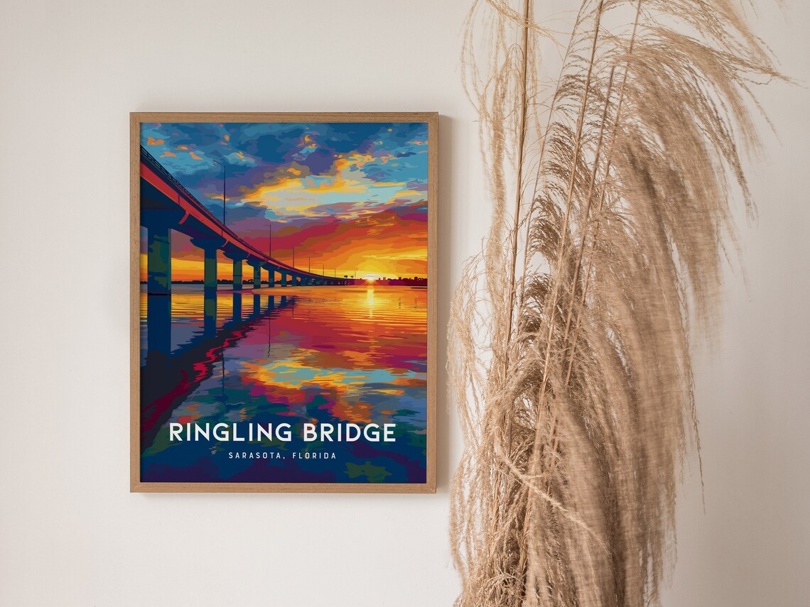 John Ringling Bridge Sarasota Florida Travel Poster - Image 2