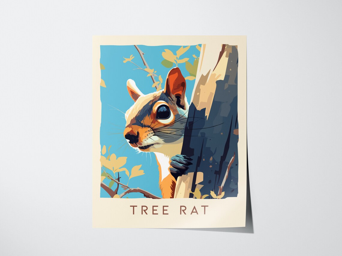 Squirrel Art Print, Urban Wildlife Series