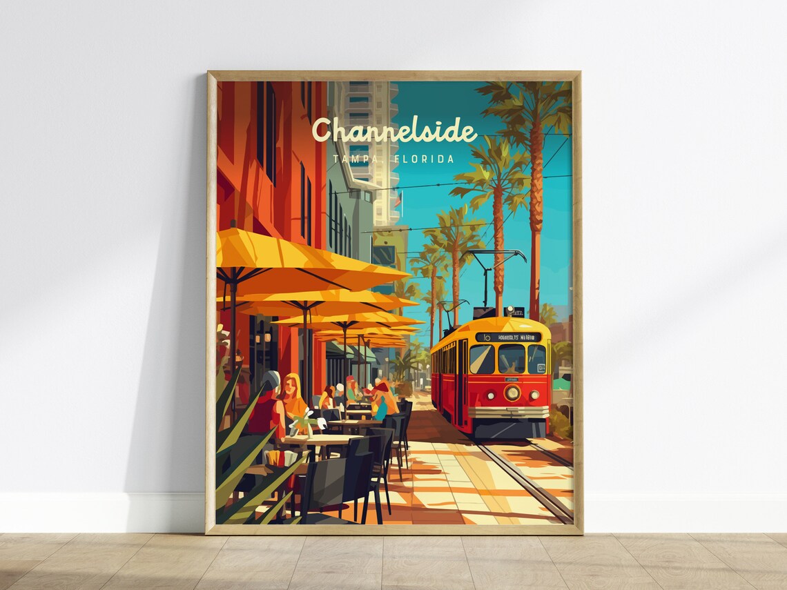 Channelside Tampa Florida Travel Poster, Urban District