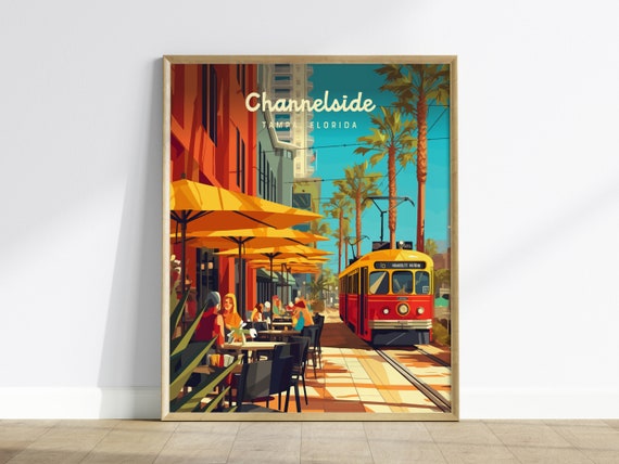 Channelside Tampa Florida Travel Poster, Urban District