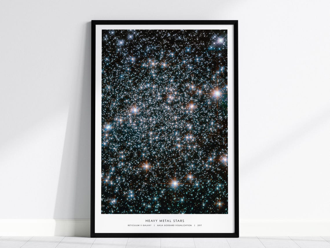 NASA Heavy Metal Stars Reticulum II Galaxy Deep Space Photo Poster