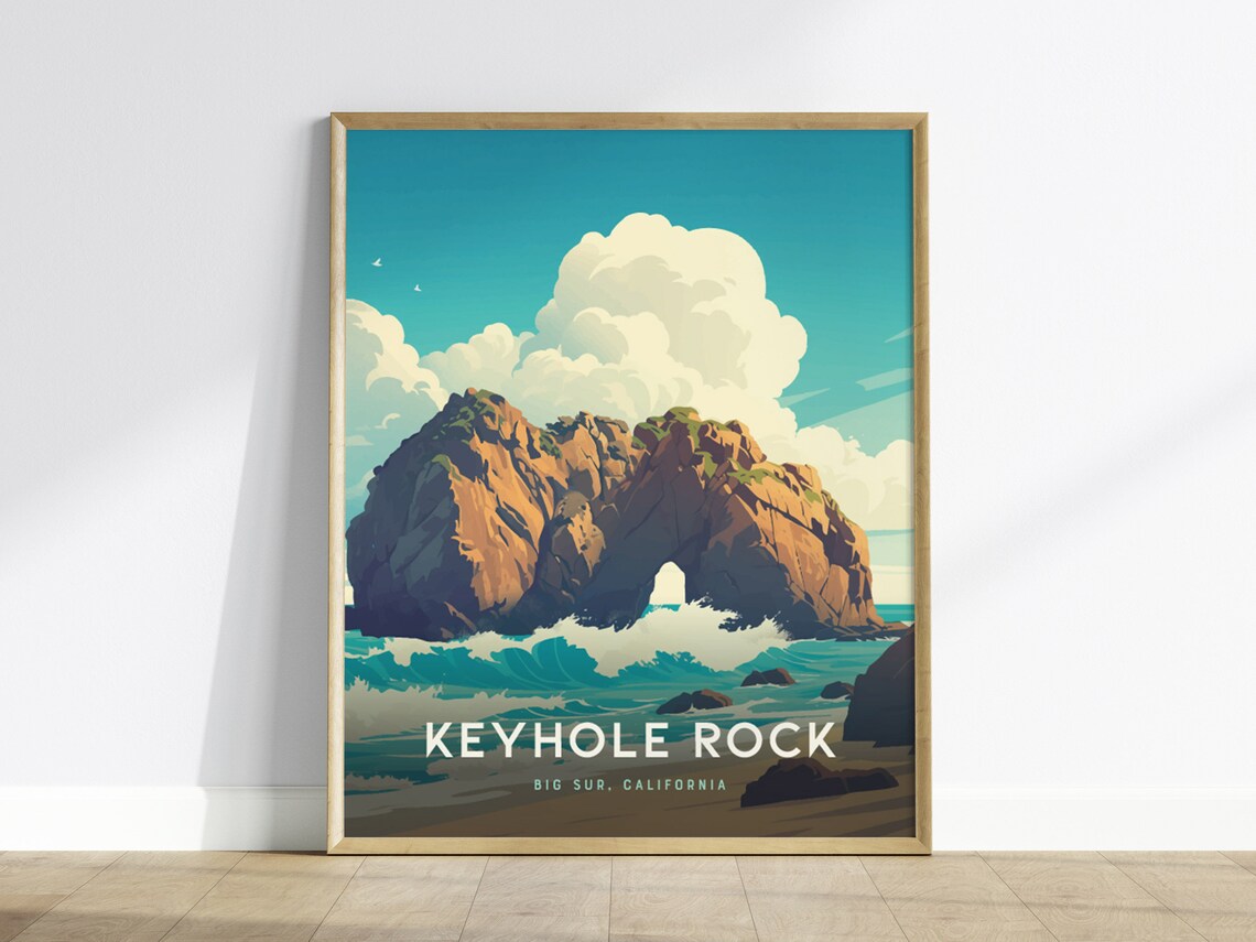 Keyhole Rock Big Sur California Sea Arch Ocean Waves Coastal Poster