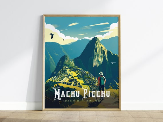 Machu Picchu Poster Inca Trail Peru Travel Art