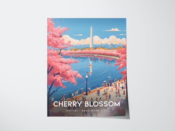 Cherry Blossom Festival Print Washington Dc Spring Wall Art