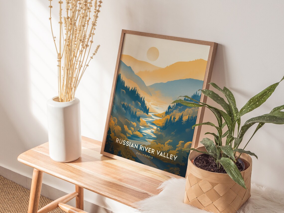 Russian River Valley California Vineyards Travel Poster - Image 3