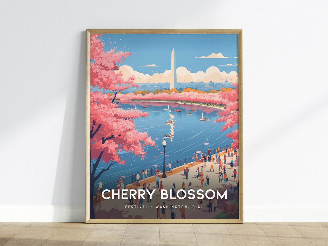 Cherry Blossom Festival Washington DC Travel Poster