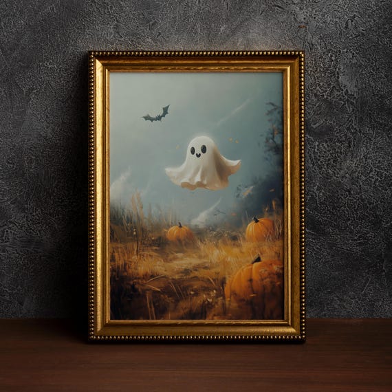 The Goes For A Fall Stroll Retro Halloween Wall Art Print Spooky Decorhaunted House Artretro Decorsingle Poster