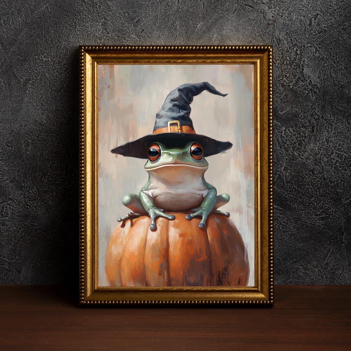 Toad And Pumpkin Halloween Wall Art Spooky Frog Jack O Lantern Print Prints Of Toadfrog