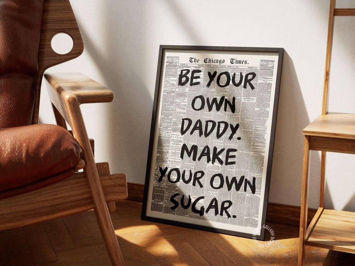 Be Your Own Daddy Newspaper Poster, Vintage Trend - Image 2