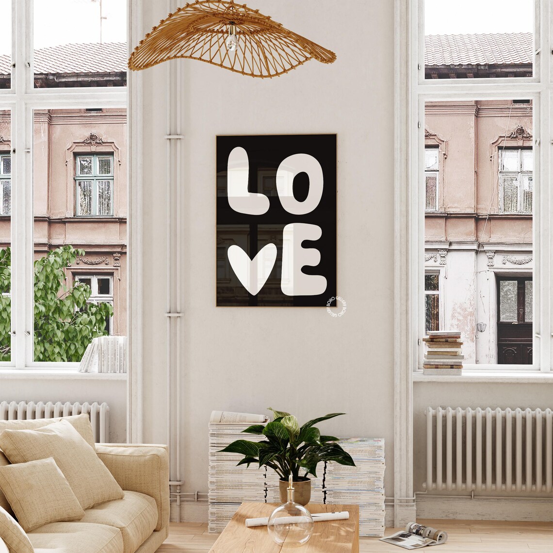 Love Art Print, Vintage 70s Typography Poster - Image 3