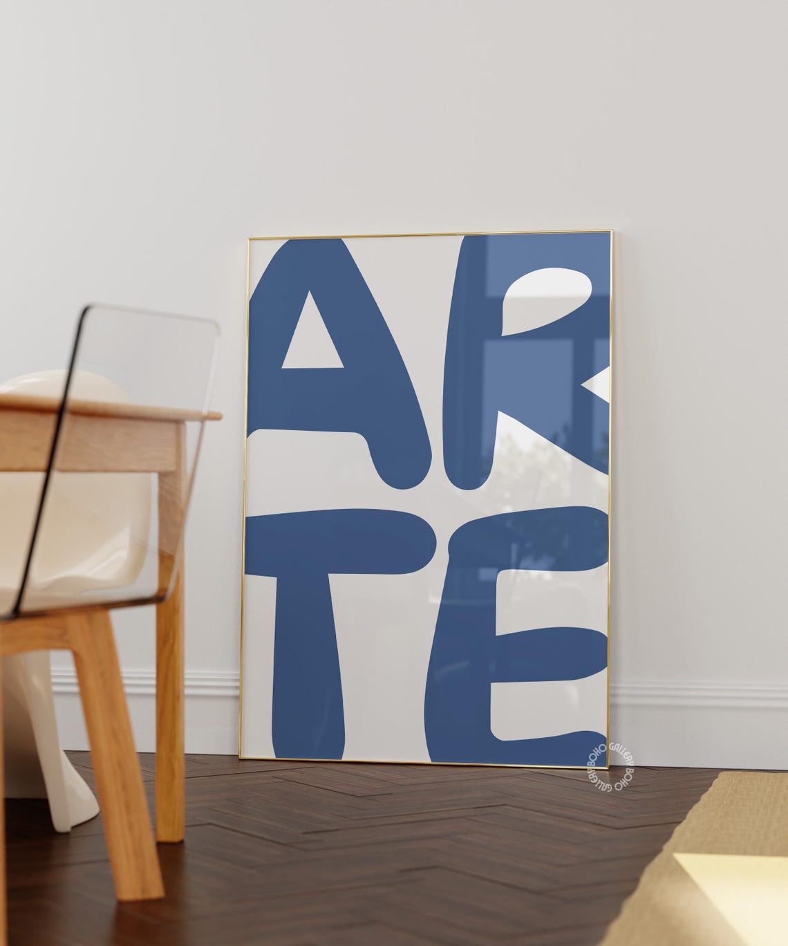 Arte Blue Bold Typography Minimal Modern Gallery Wall Poster - Image 3