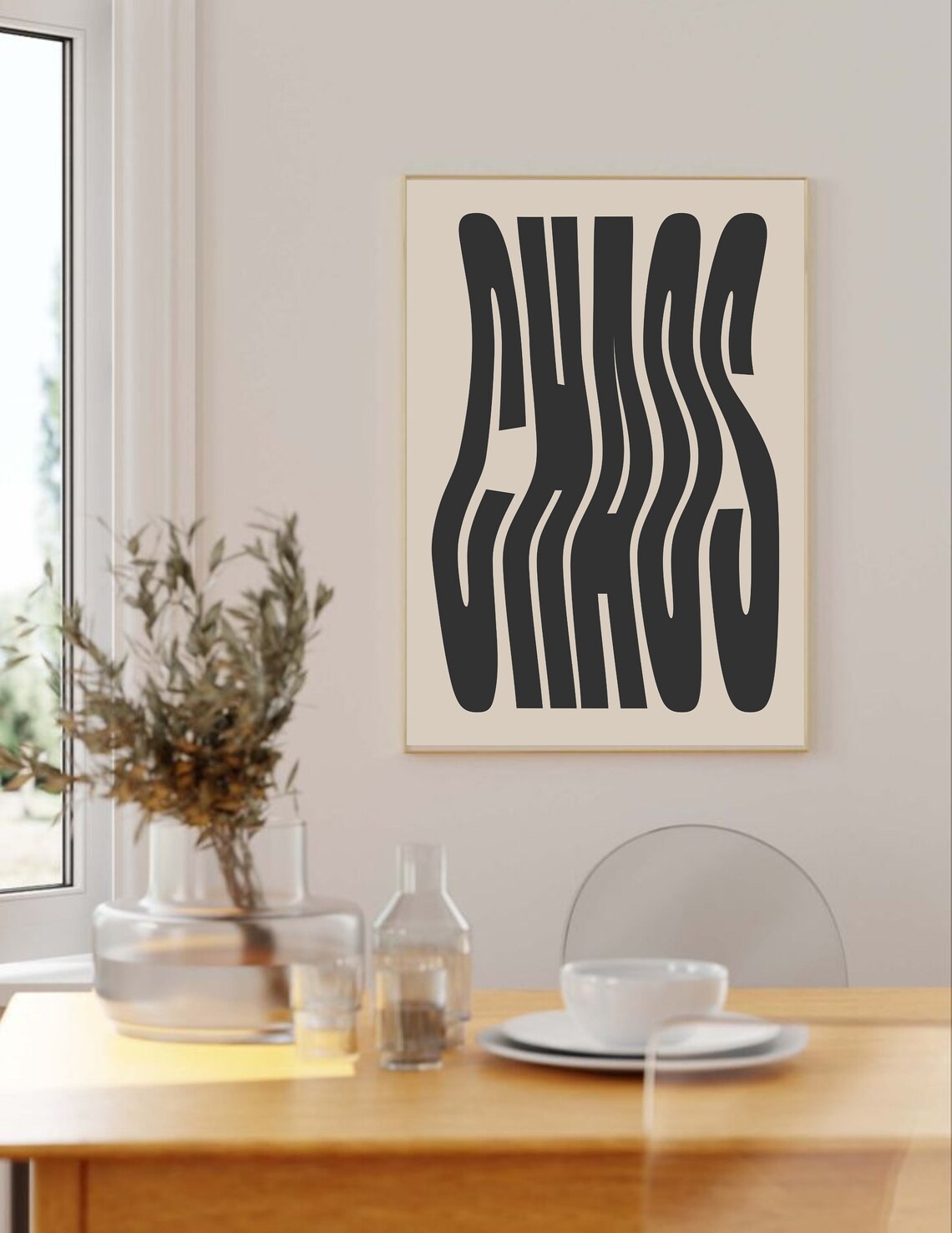 Black Chaos Wavy Poster, 70s Bauhaus Typography - Image 2