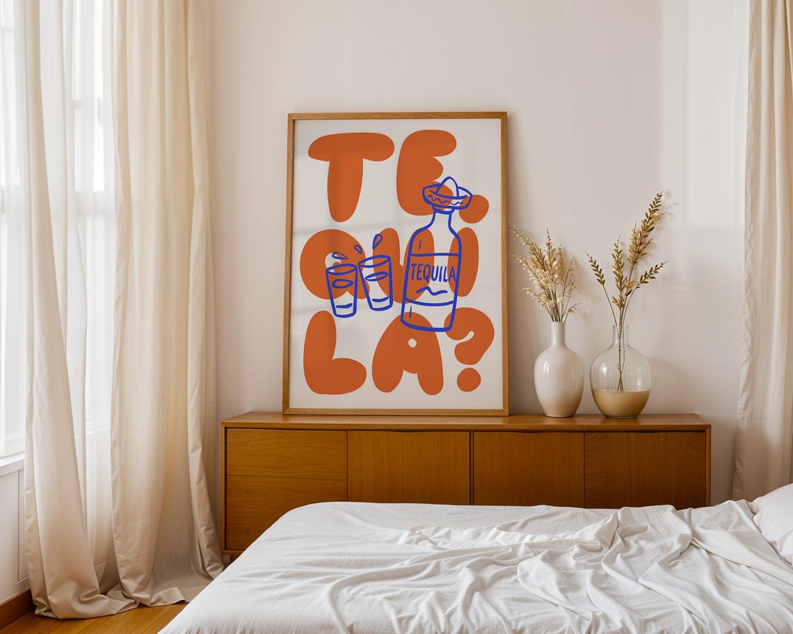 Tequila Modern Poster, Retro Vintage Bar Cart - Image 3