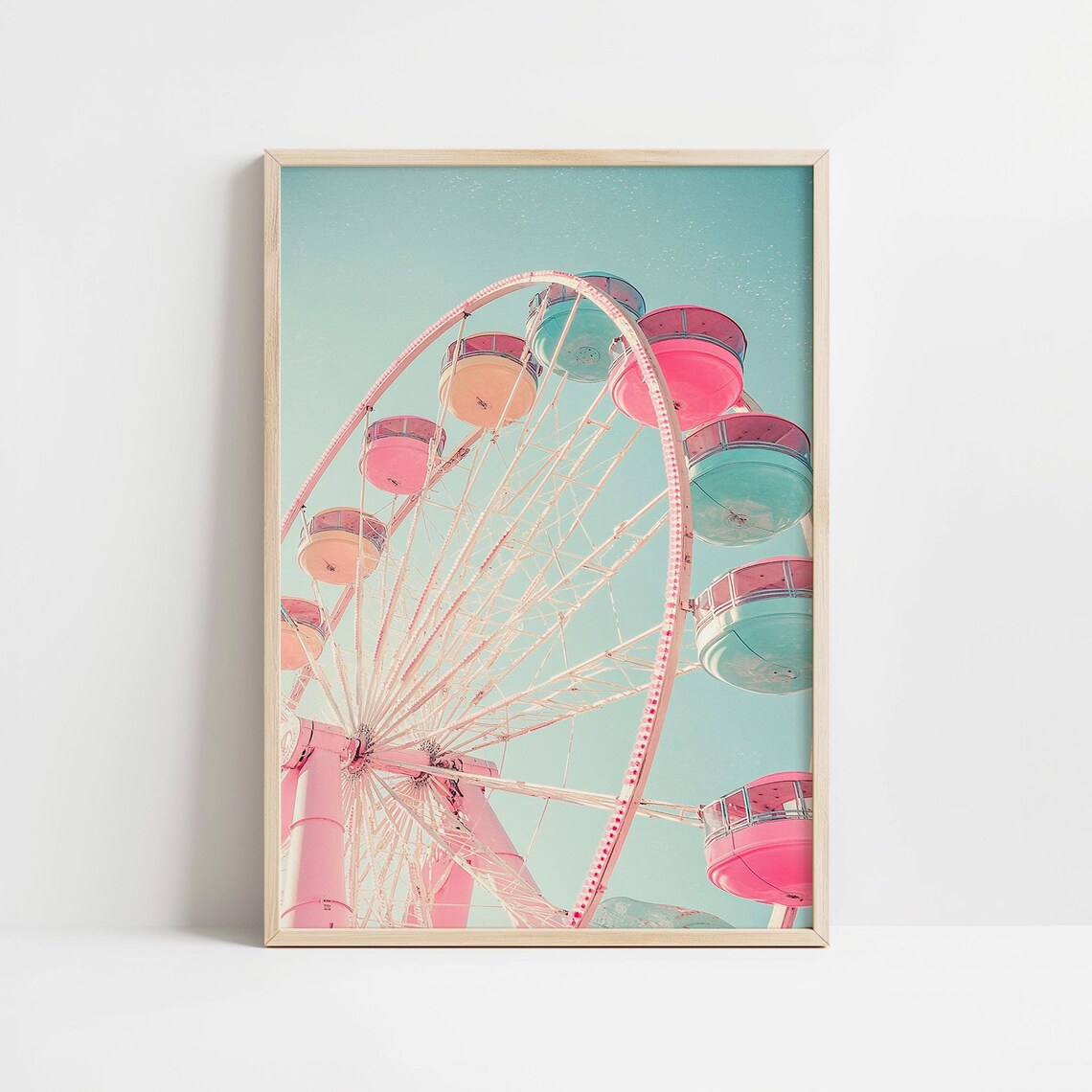 Retro Ferris Wheel Art Print, Vintage Americana