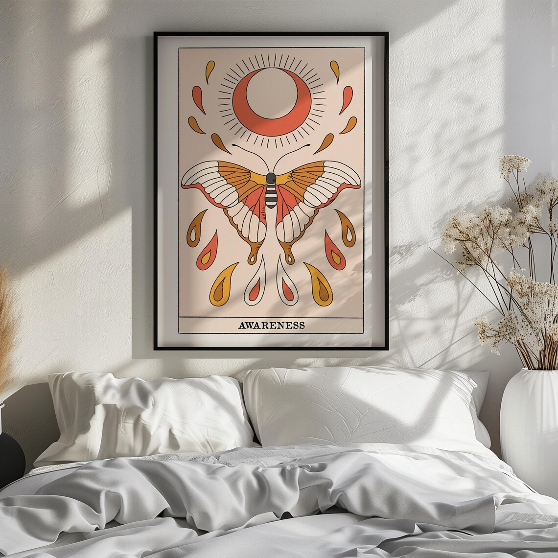 Awareness Tarot Card Art with Butterfly and Radiant Sun Poster - Image 3