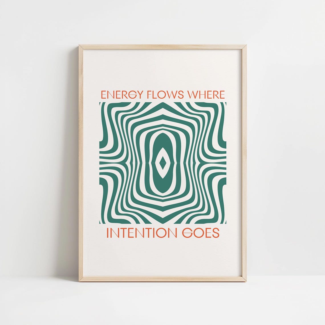 Energy Flows Where Intention Goes Psychedelic Quote Wall Art