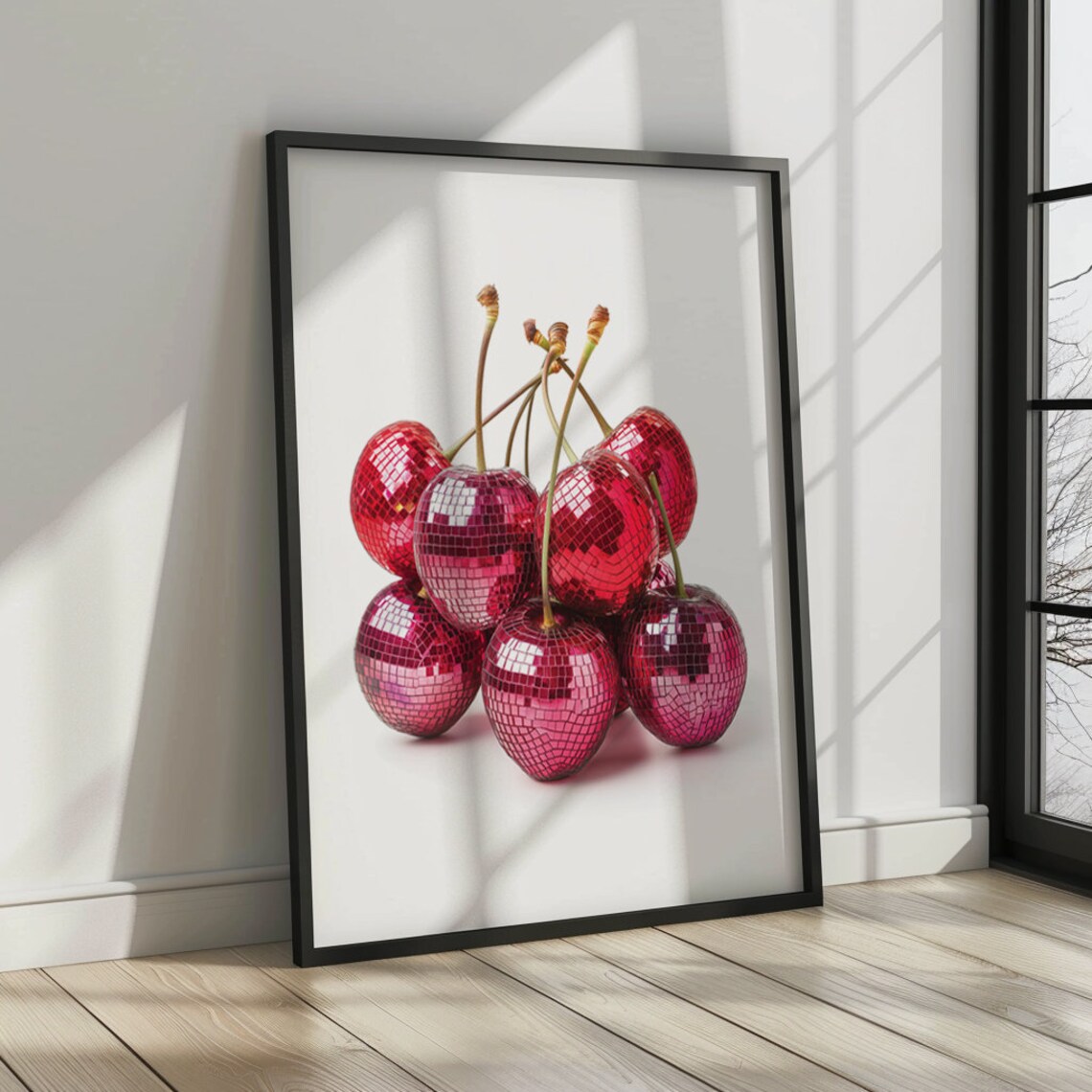 Disco Ball Cherries, 70s Retro Summer Wall Art - Image 3