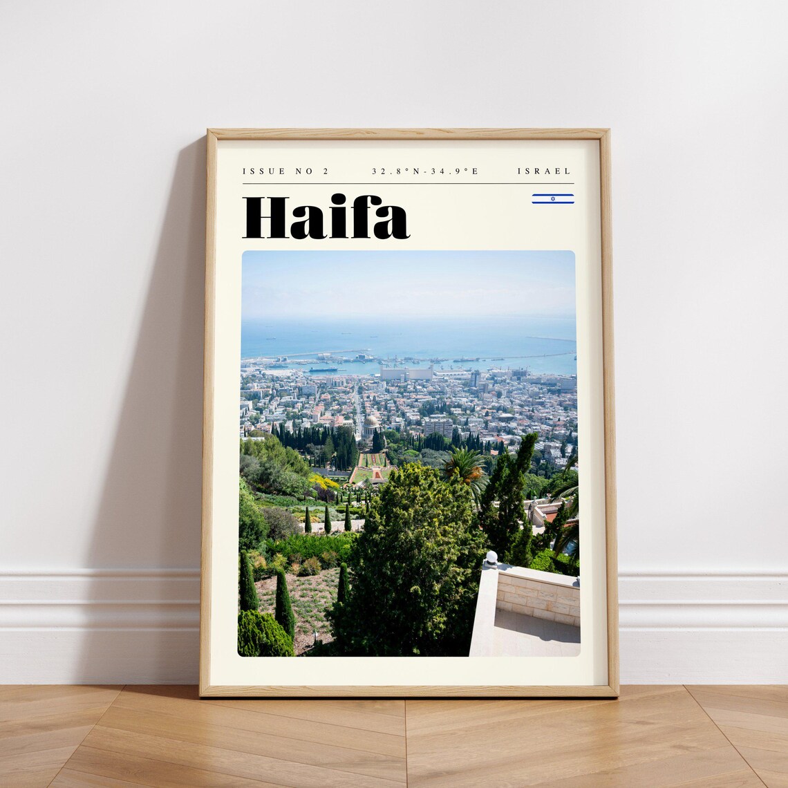 Haifa Israel Bahai Gardens Bay View Mediterranean Photo Travel Poster - Image 3