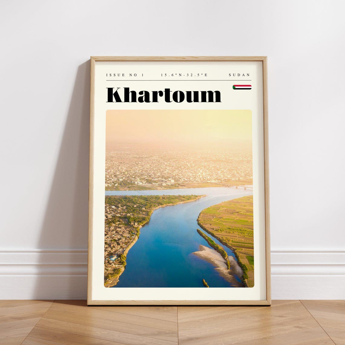 Khartoum Sudan Wide River Aerial View Over The Desert City Poster - Image 3