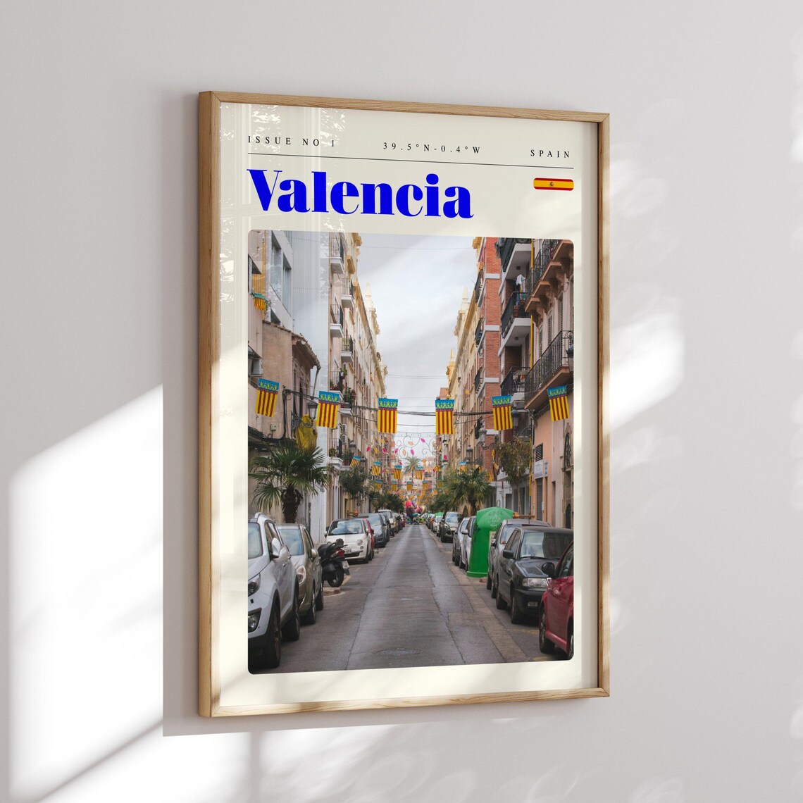 Valencia Spain Vintage Travel Poster Festive Street Flags Photo Art - Image 2