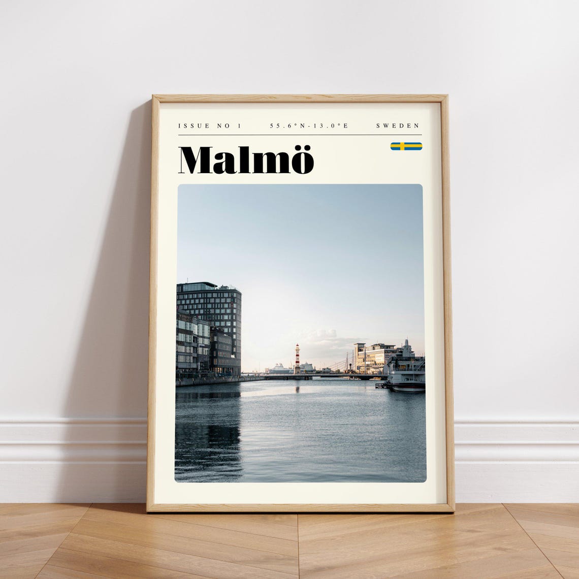 Malmoe Sweden Harbor Waterfront Morning Calm City Scene Travel Poster - Image 3