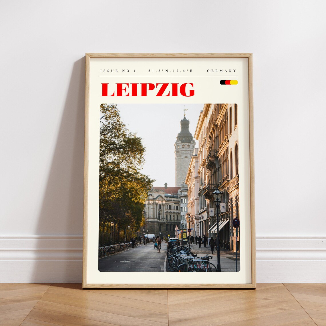 Leipzig Historic Old Town Street Tower View Germany Travel Poster - Image 3