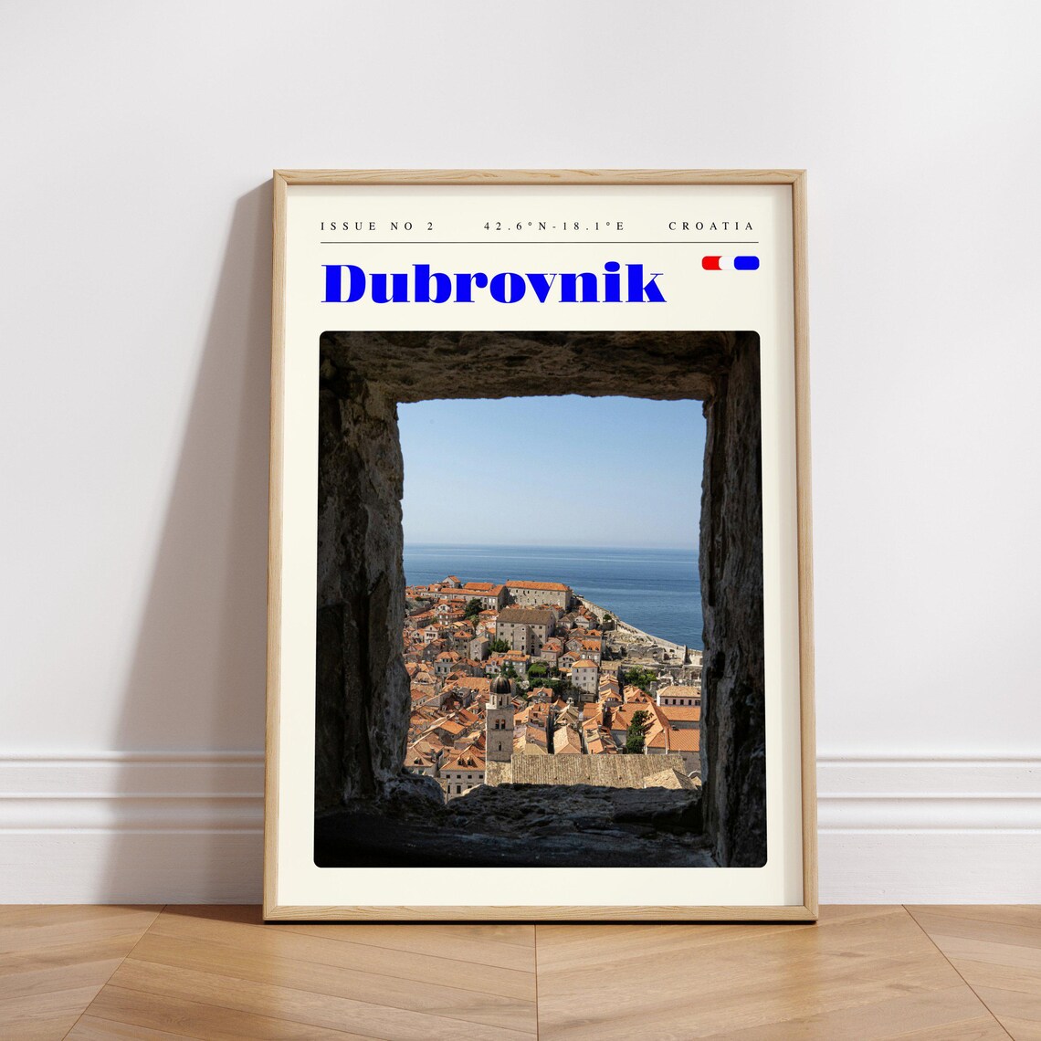 Dubrovnik Croatia Old Town Red Rooftops Sea View Travel Poster - Image 3