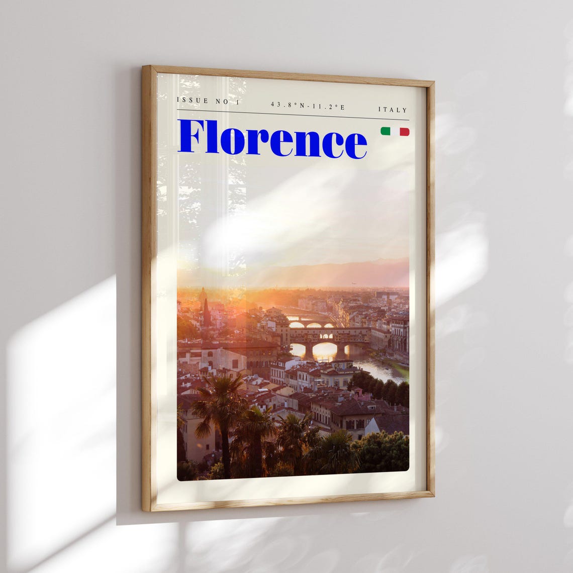 Florence Italy Arno River Ponte Vecchio Sunset Glow Travel Poster - Image 2