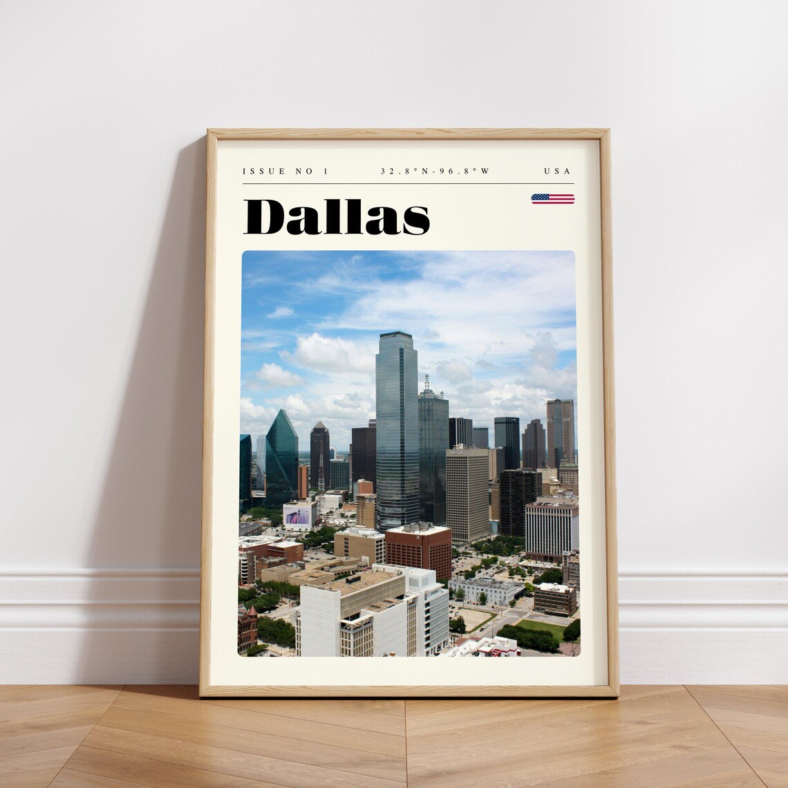 Dallas USA Downtown Skyscrapers Daylight Skyline View Travel Poster - Image 3