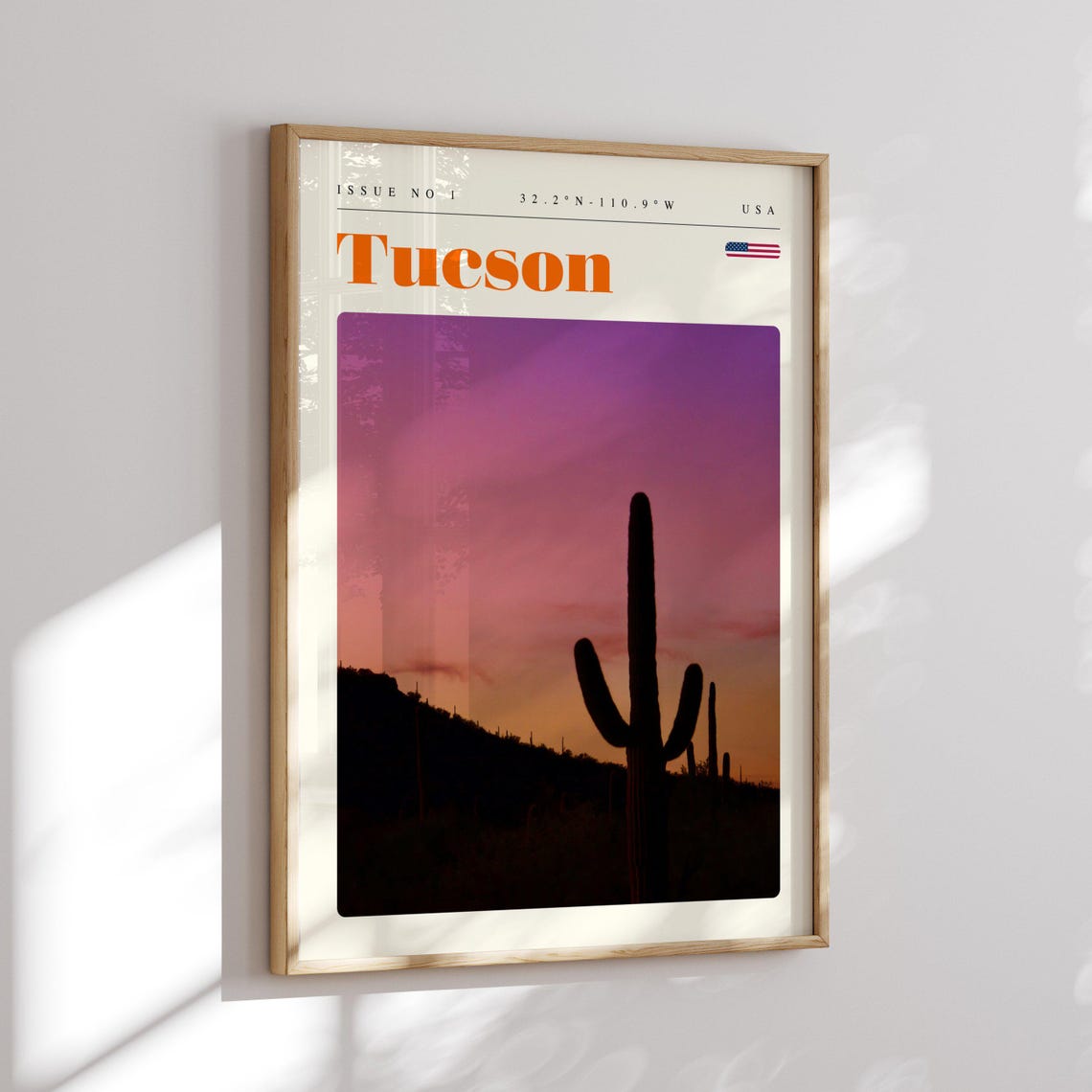 Tucson Arizona Sunset Saguaro Cactus Desert Silhouette Poster - Image 2
