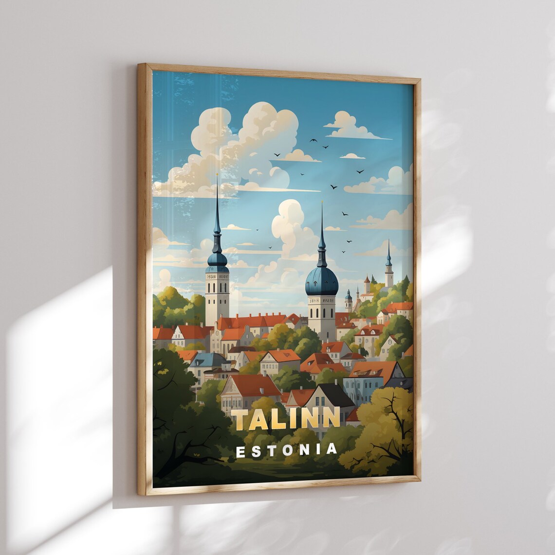 Tallinn Estonia Medieval Old Town Spires Vintage Travel Poster - Image 2