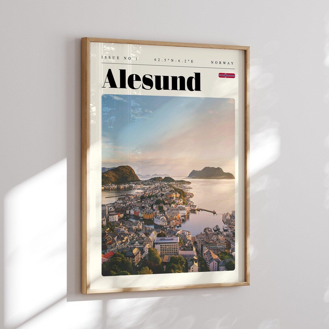Alesund Norway Coastal Islands Sunset Scenic Fjord Art Poster - Image 2