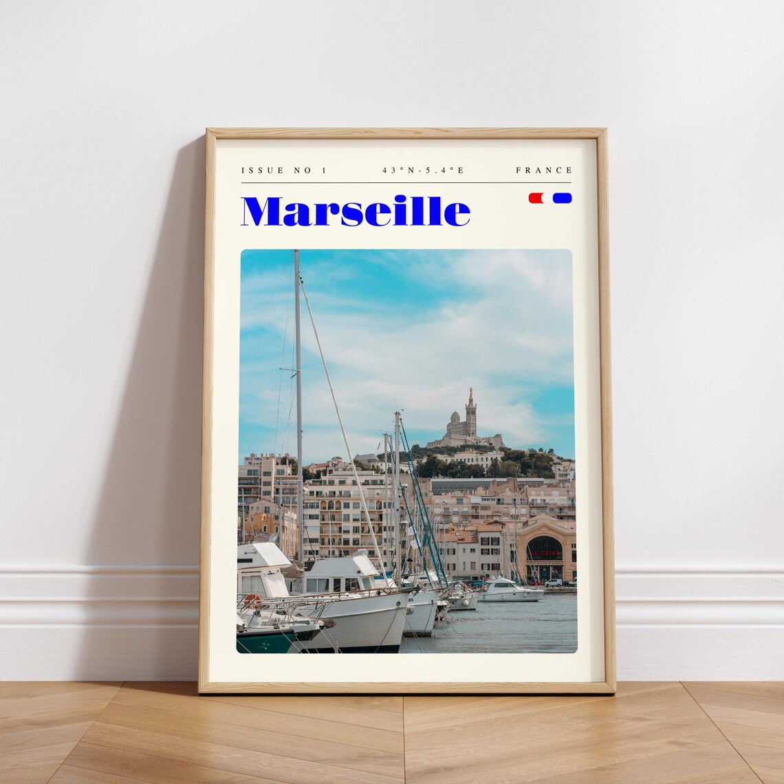 Marseille Old Port Sailboats Basilica Hill France Travel Poster - Image 3