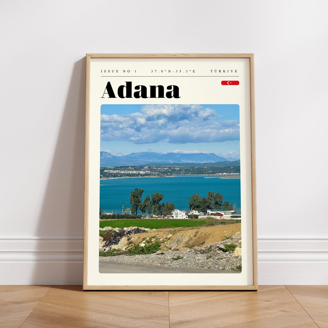 Adana Türkiye Turquoise Reservoir Mountain Scenic Travel Poster - Image 3