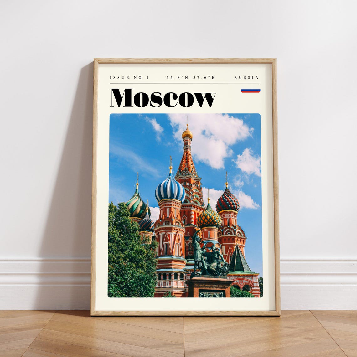 Moscow Saint Basil Cathedral Colorful Domes Russia Travel Poster - Image 3