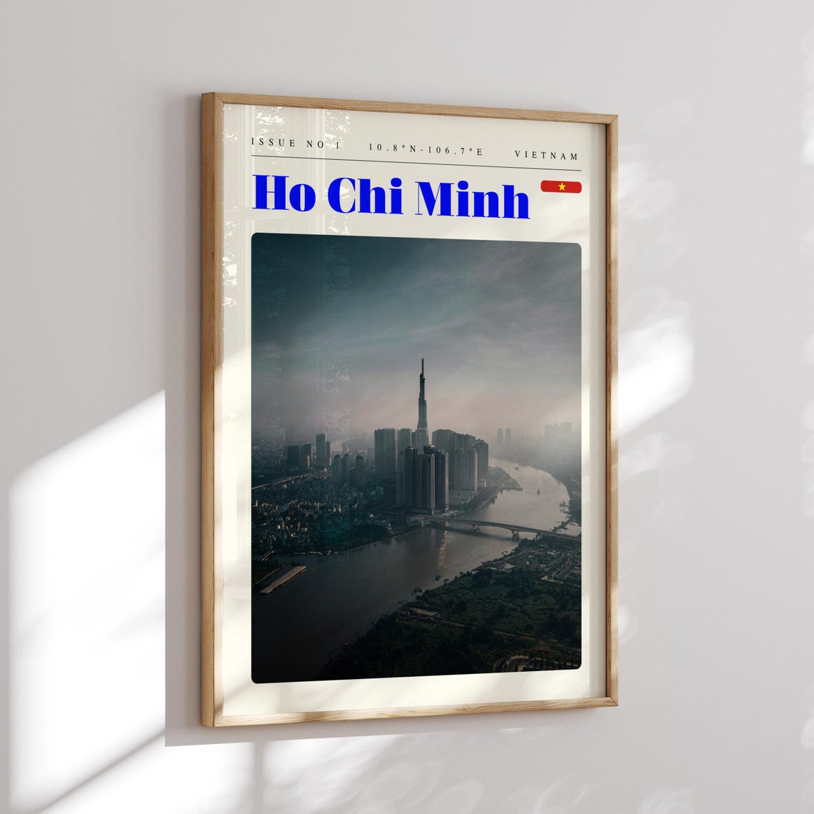 Ho Chi Minh Vietnam River Skyline Dusk Vintage Travel Poster - Image 2
