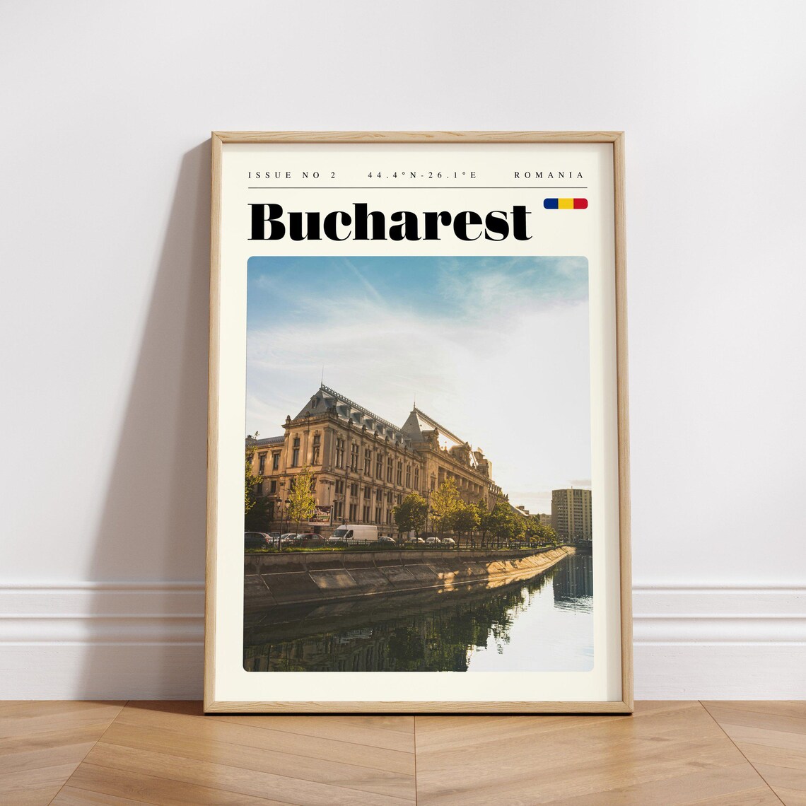 Bucharest Romania Grand Riverside Palace Landmark Travel Poster - Image 3