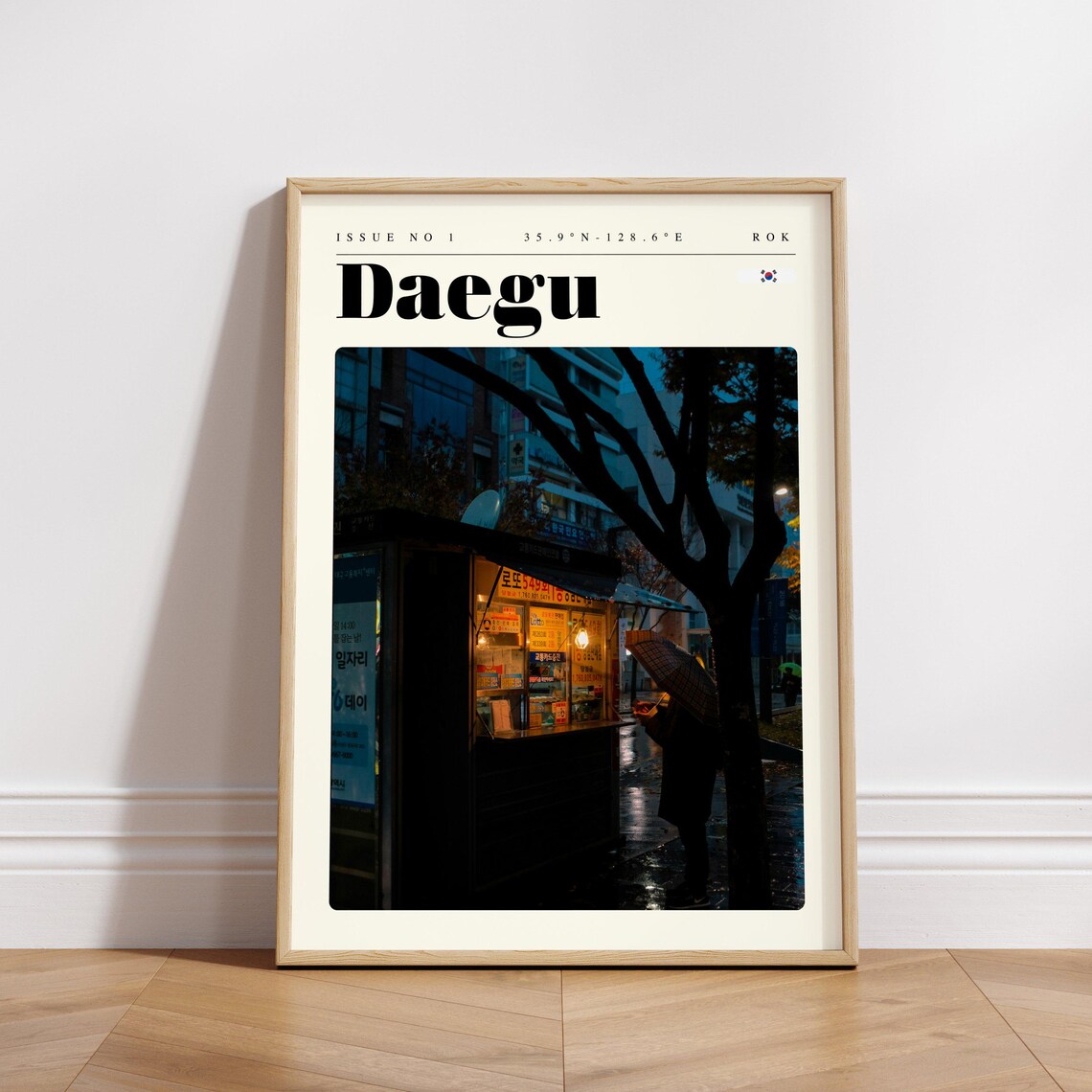 Daegu South Korea Night Street Food Stall Neon Scene Travel Poster - Image 3