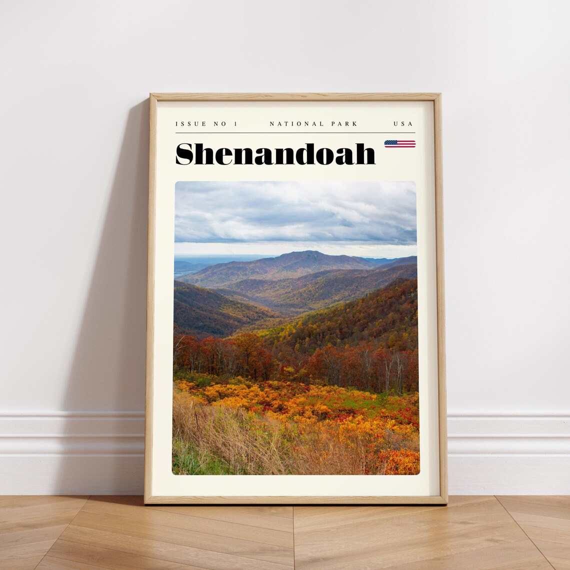 Shenandoah National Park USA Travel Poster Autumn Mountains Vintage Photo - Image 3