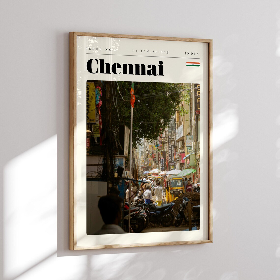 Chennai Busy Indian Street Scene Vintage India Travel Poster - Image 2
