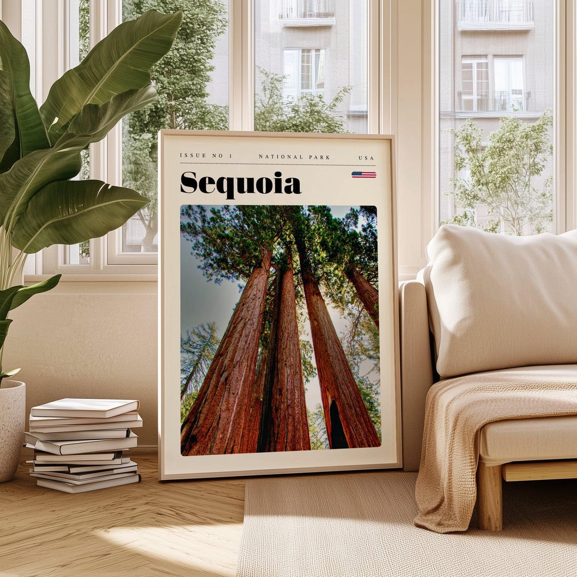 Sequoia National Park Giant Redwood Trees Forest Travel Poster