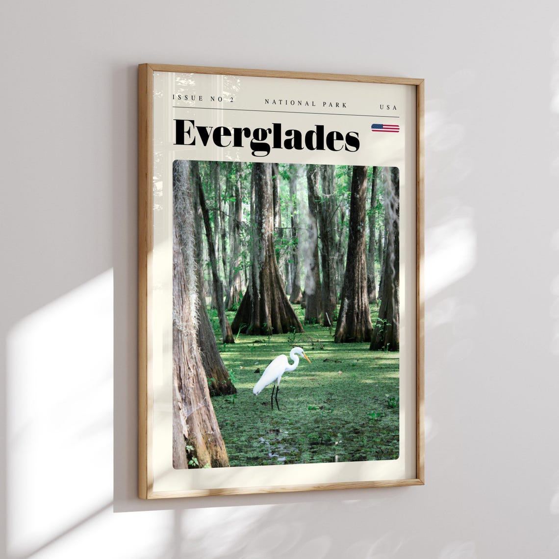 Everglades National Park Cypress Egret Wildlife Travel Poster - Image 2