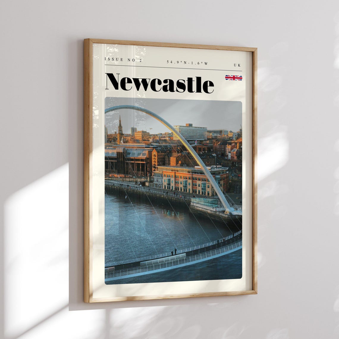 Newcastle UK Millennium Bridge Over the River Tyne Travel Poster - Image 2