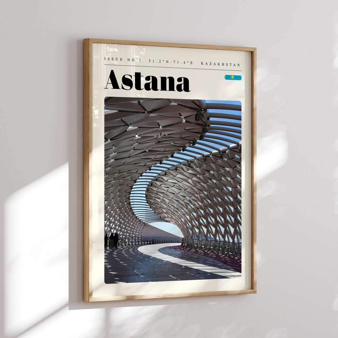 Astana Kazakhstan Futuristic Lattice Bridge Modern Design Poster - Image 2