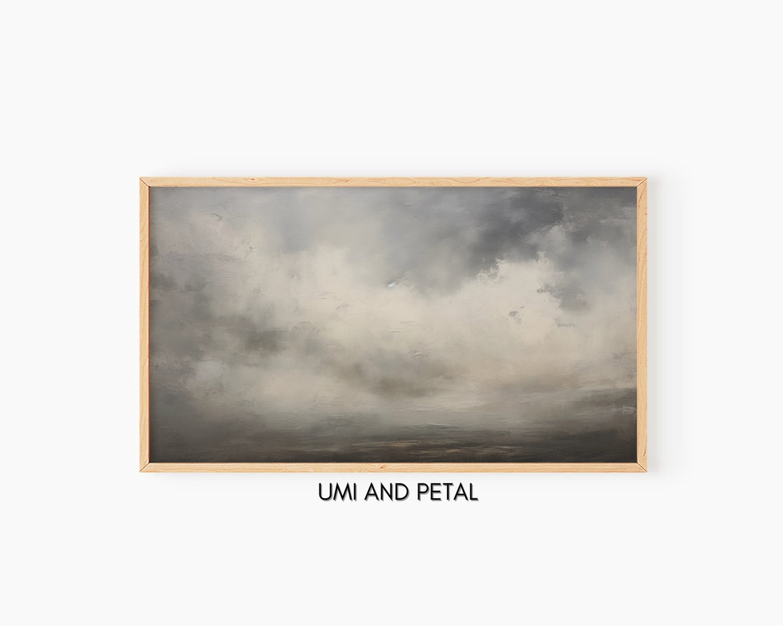 Abstract Clouds Frame Tv Art Vintage Moody Clouds Oil Painting Instant Still Nature Tv Art 169 Screensaver