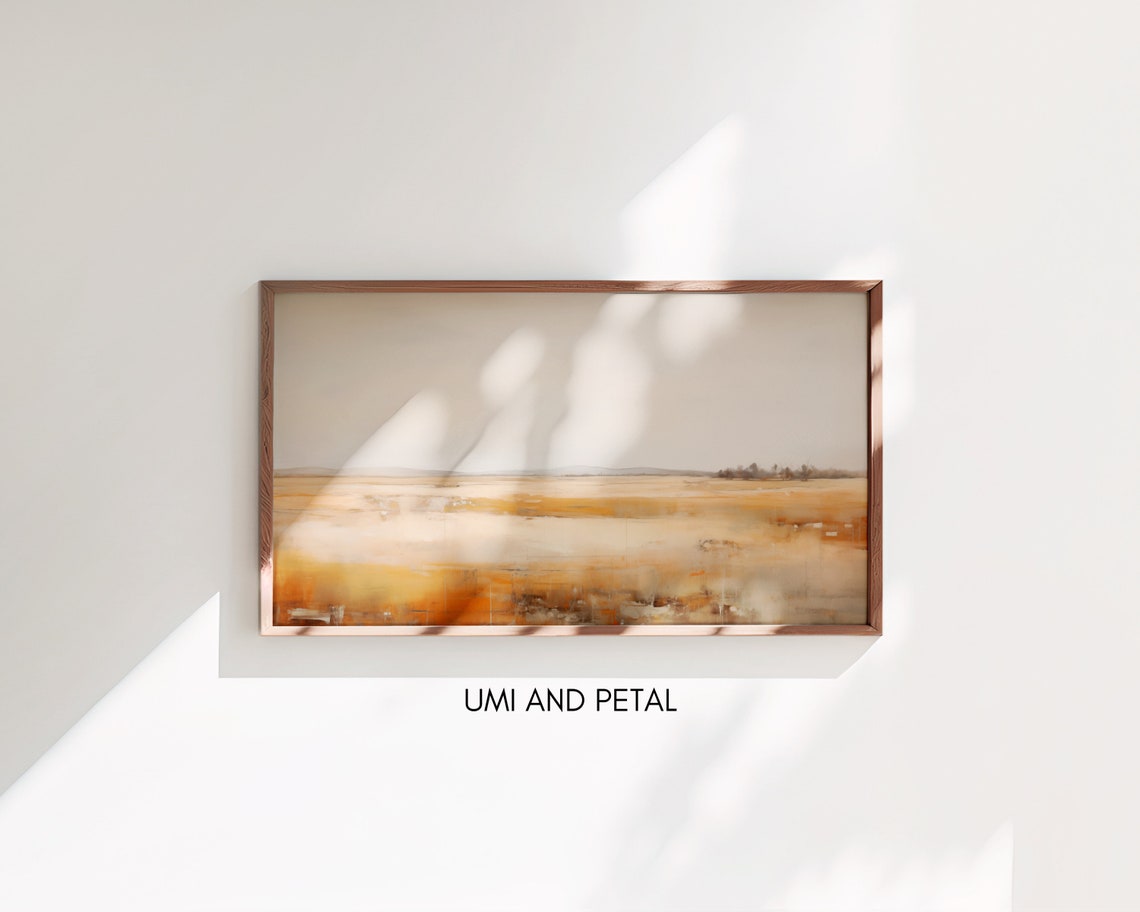 Burnt Orange Abstract Autumn Landscape Warm Rustic Oil Painting Poster - Image 3